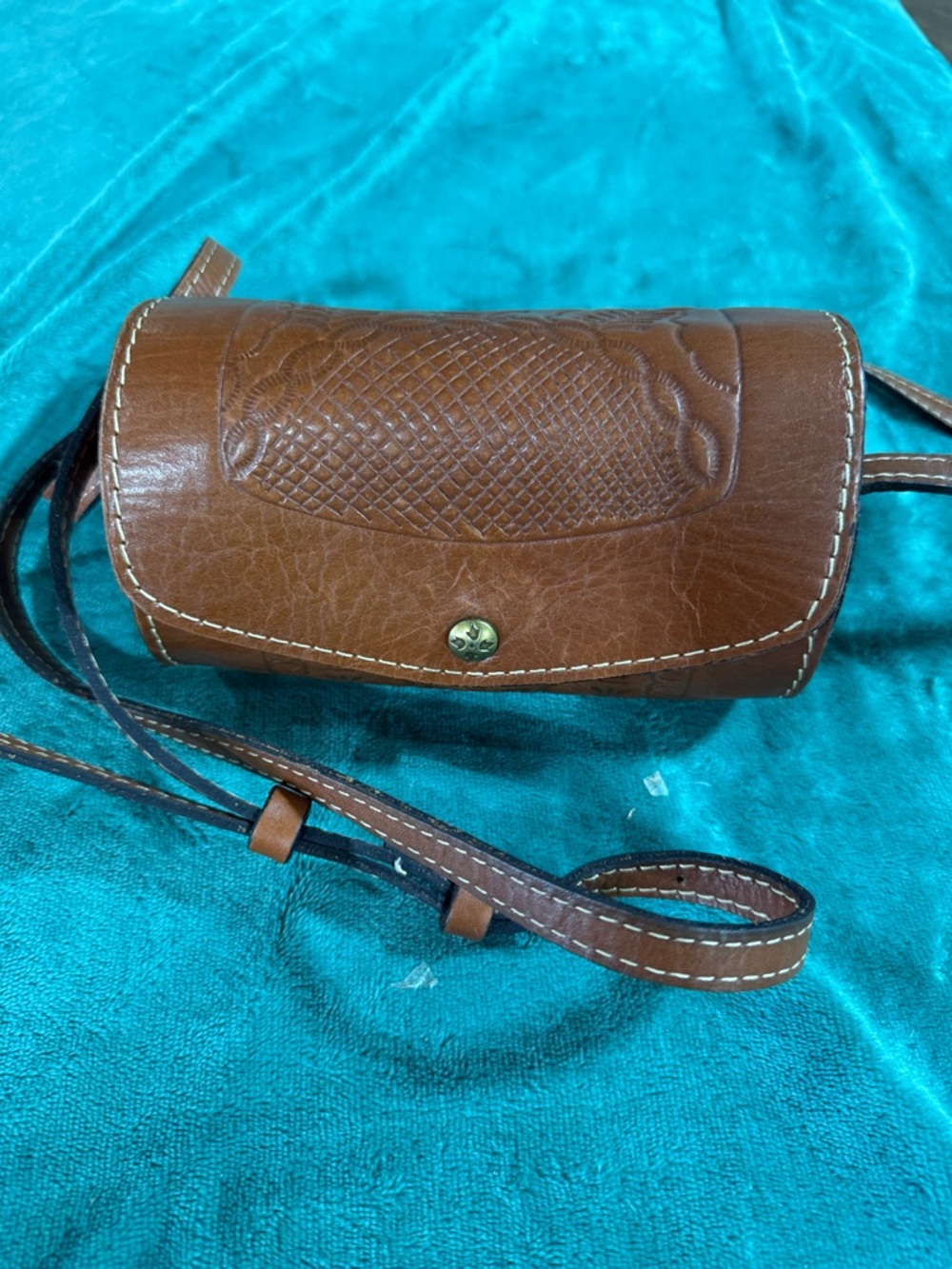 Patricia Nash Brown Embossed Leather Crossbody